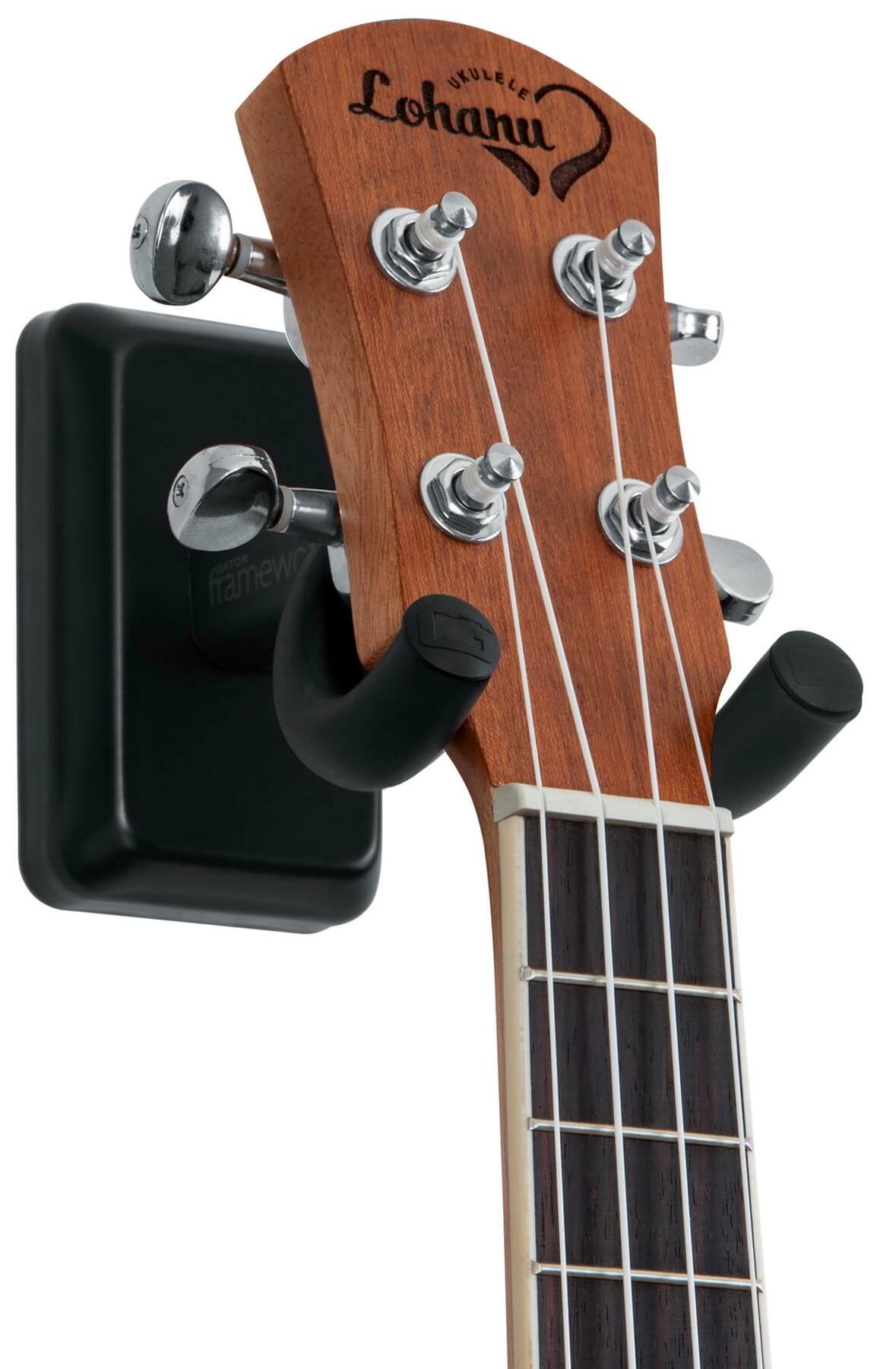 Настінне кріплення для укулеле / мандоліни Gator Frameworks GFW-UKE-HNGRBLK Wall Mount Ukulele/Mandolin Hanger (Black) - Зображення 2