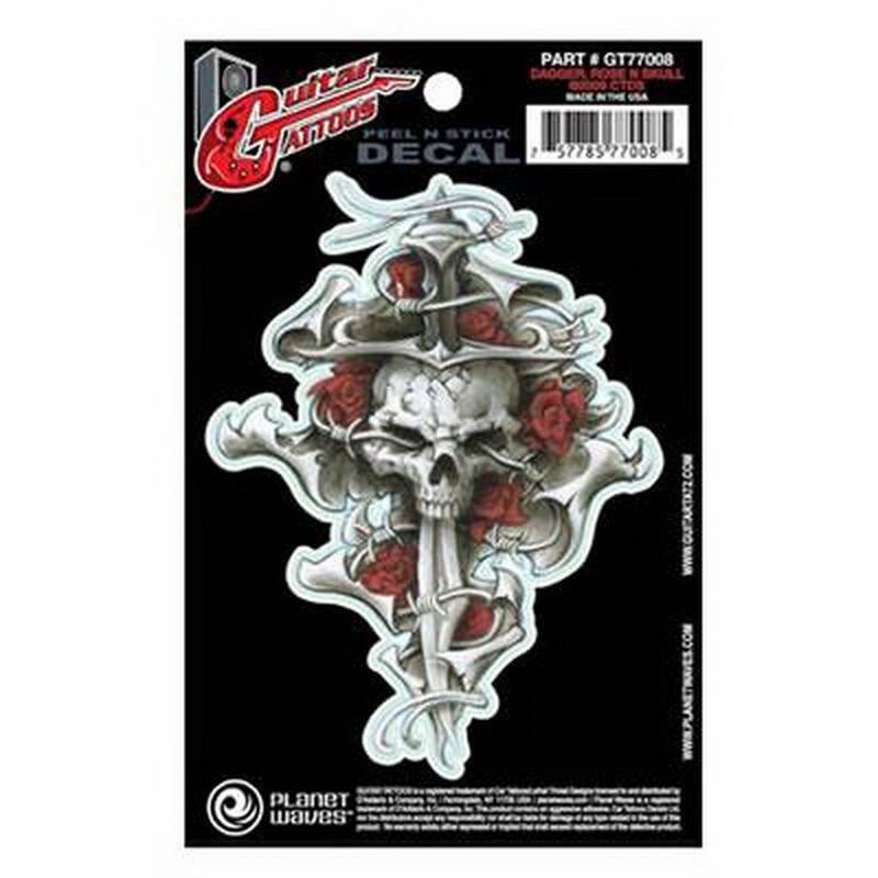 Наклейка для гітари Planet Waves GT77008 Guitar Tatoo, Dagger Rose Skull